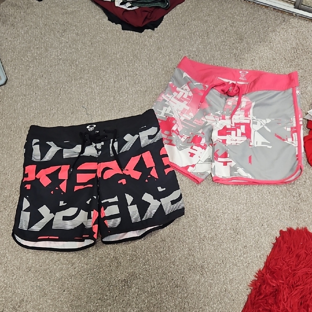 Men's Graphic Board Shorts Set - Black and Gray